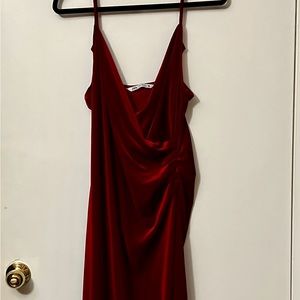 Zara burgundy velour maxi dress